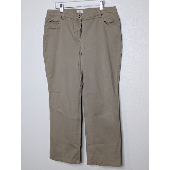 Christopher & Banks Women’s Tan Stretch Crop Pants Size 14 - Picture 3 of 9